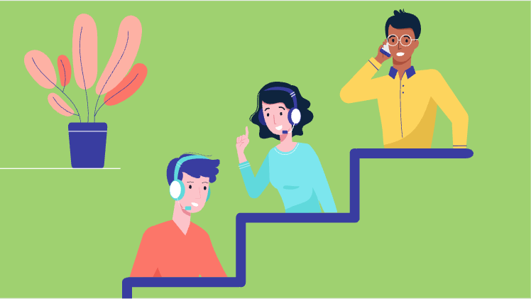 Sales representatives making calls through a cloud-based auto dialer.