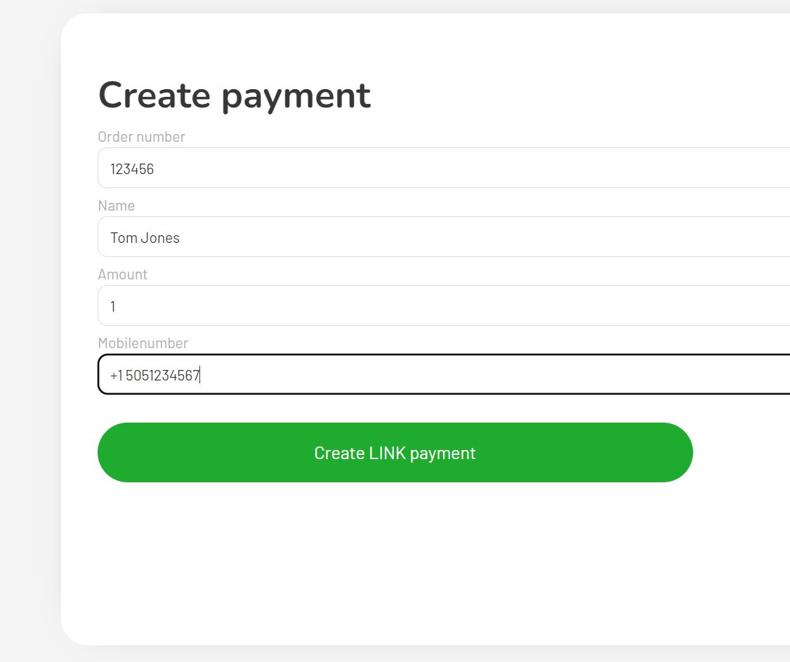create payment Mobile people